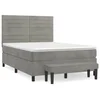 Vidaxl Box spring postelja z vzmetnico svetlo siv 140x190 cm žamet