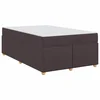 Vidaxl Posteljni okvir z vzmetnico Temno rjava 120 x 190 cm blago