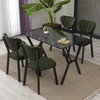 HANAH HOME Set Trpezarijski sto i 4 stolice Elma Green Black