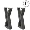 Noge za klub stolić 2 kom. antracit 28 x (42-43,3) cm čelik