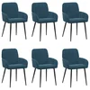 vidaXL vidaXL Jedilni stoli 6 pcs Žamet Modra 57 x 50 x 85 cm, (5000296897)