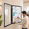 Northix Vitrina s ključavnico magnetna in pisna 90 x 65 cm črna