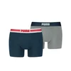 PUMA Everyday Boxer Briefs (2-Pack) Men, Clothing, Blue/Grey Melange, 3
