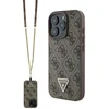 Guess Guess, Ohišje za iPhone 16 Pro 4G Edition Strass Triangle Metallic z naramnico, Rjava, (21749294)