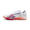 PUMA Accelerate NITRO?c SQD 4 Mathias Gidsel Handball Shoes Unisex, Shoes, White/Glowing Red/Lapis Lazuli, 44.5
