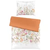Fleuresse POSTELJNINA 140/200 cm mako saten krem barve, roza, bela, temno oranžna, pastelno zelena