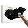 Slika na pluti stilski črni zemljevid Madžarske - 120x80 arrow