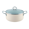KOZICA RIESS 24 CM 4 L AVORIO NIZKA S STEKLENIM POKROVOM