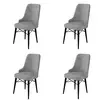 Hanah Home Set 4 trpezarijske stolice Pare Sivo-Crni