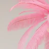 Kare viseča svetilka Feather Palm, roza, perje, O 87 cm, G9 - Dnevna soba/jedilnica - Dizajn - roza, medenina - Razno
