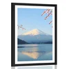 Plakat s paspartujem razgled z jezera na Fuji - 20x30 silver