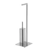 FELIX toilet paper holder with toilet brush, square, chrome - Chrome - 200x698x200 mm - Gedy - INSIA - 120 - Iz nerjavečega jekla - Nosilec toaletnega papirja - Kvadratni - 200 - 698 - 200 - 14