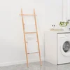 Vidaxl Lestev za brisače 170 cm trdna orehovina