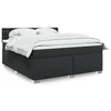 vidaXL vidaXL Box spring postelja z vzmetnico črn 180x200 cm umetno usnje, (21310892)