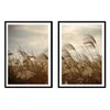 shumee SLIKOVNI PLAKATI V OKVIRJU 53x73cm Diptih Komplet 2 slik Trava Bež Boho P2178