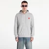 Mikina Comme des Garçons PLAY Sweatshirt Red Emblem Knit UNISEX Gray XS