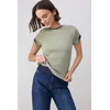 Trendyol Majica temno modra / pastelno zelena