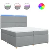 Vidaxl Box spring postelja z vzmetnico svetlo siva 200x200 cm blago