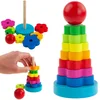33 Montessori piramidni sortirni stolp leseni bloki sestavljanka TG67026