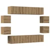 Vidaxl 8 kosov stenske TV omarice Artisan Oak Engineered Wood