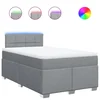 Vidaxl Boxspring postelja z vzmetnico svetlo siva 120x190 cm blago