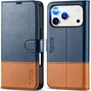 Preklopna torbica TUCCH za iPhone 17 Pro - modro-rjava