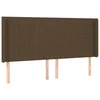 Vidaxl Vzglavje z ušesi temno rjavo 163x16x118/128 cm blago