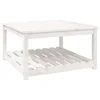 Vidaxl Vrtna miza bela 82,5x82,5x45 cm trdna borovina