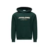 JACK & JONES Majica JJABBO temno zelena/bela