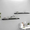 shumee vidaXL Stenske police, 2 kosa, črne, 120 x 23,5 x 3,8 cm, MDF