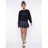 Sinsay - Crewneck dukserica od pamuka s dekorativnom aplikacijom - crno