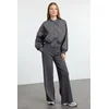 Trendyol Anthracite Thin Extra High Waist Wide Leg/Wide Cut Trousers