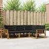 Set vanjskih sofa s jastukom 4 pcs Prirodna i crna
