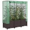 Povišena gredica s pokrovom za staklenik 120 x 40 x 138 cm
