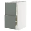 METOD / MAXIMERA Pod.element, 2fronta/2vis.fioke, bela/Nickebo mat sivozelena, 40x60 cm