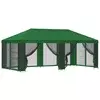 Vidaxl Paviljon s stenami 6 x 3 m Zelena Poliester in jeklo 190