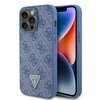 LICENSED GUESS GUESS maska za iPhone 15 Pro Max LEATHER 4G TRIANGLE STRASS/ plava
