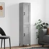 Vidaxl Visoka omara betonsko siva 34,5x34x180 cm inženirski les