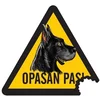 Oznaka na tabli Opasan pas Doga
