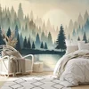 Samolepilna tapeta meglen gozdni mrak - 490x330