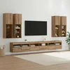 Set zidnog ormarića za TV S LED lampica 7 pcs Umjetnički hrast