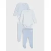 Sinsay - Pamučni Set: Body I Pantalone 2 pack - bledoplavo