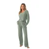 Cupshe Pižama Knit Long Sleeve zelena