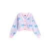 Tommy Jeans Pletena jopa modra/roza
