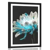 Plakat s paspartujem marjetica na črnem ozadju - 30x45 no frame