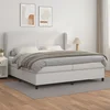 vidaXL Box spring postelja z vzmetnico bela 200x200 cm umetno usnje