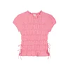 Bershka Bluza češnjevo rdeča / bela