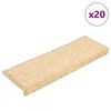 shumee vidaXL Preproge za stopnice 20 kosov 65x21x4 cm krem