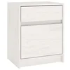 Vidaxl Nočna omarica bela 40x31x50 cm trdna borovina