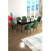 Hanah Home Set Trpezarijski sto i 6 stolica Han, Zeleno-crni